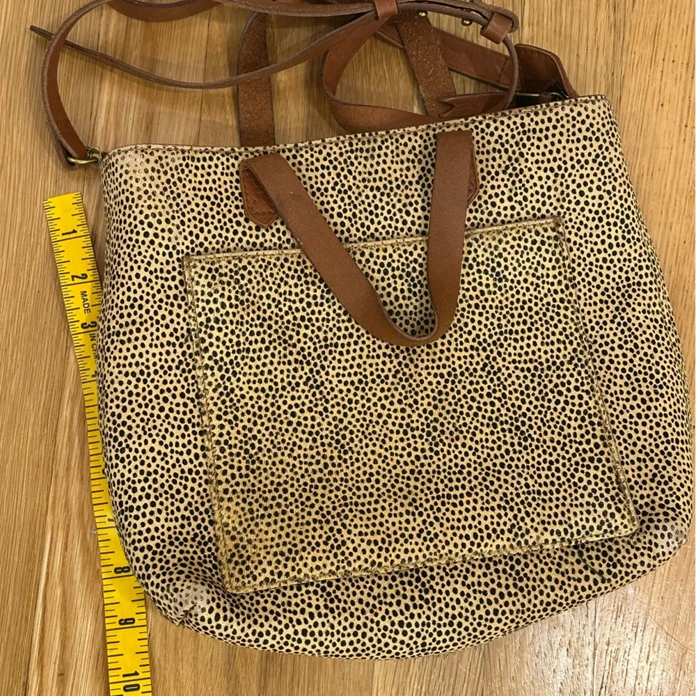 Madewell Tan and Brown Calf Hair Animal Print Women's Crossbody Bag - Picture 13 of 16
